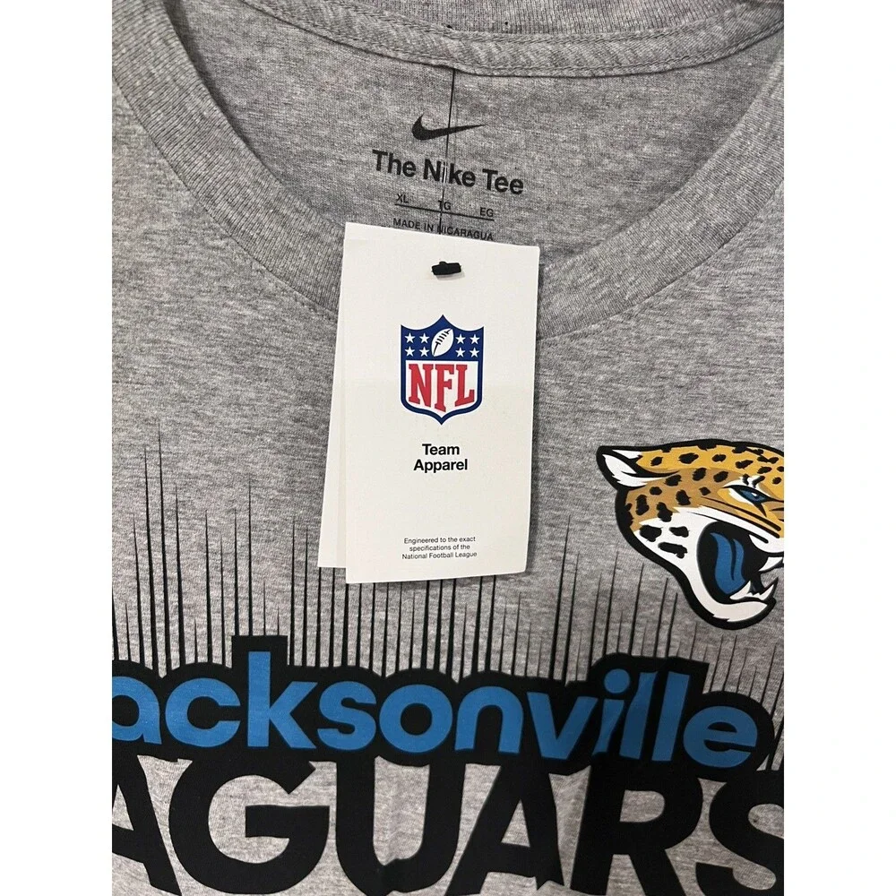 Nike Jacksonville Jaguars T Shirt Mens Extra Large XL Gray NFL  Graphic NWT